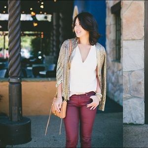 Burgundy Skinny Jeans